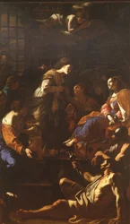 De Romeinse keizerin Faustina bezoekt St. Catharina van Alexandrië in de gevangenis, c.1640-43